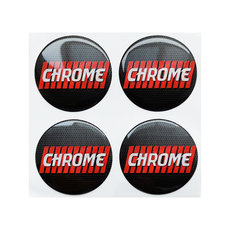 Ratlankio dangtelio lipdukas "Chrome" 4vnt.