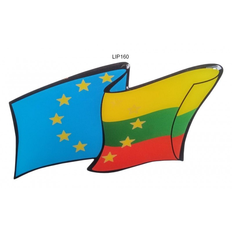 Polimerinis lipdukas Lietuvos/ES vėliava